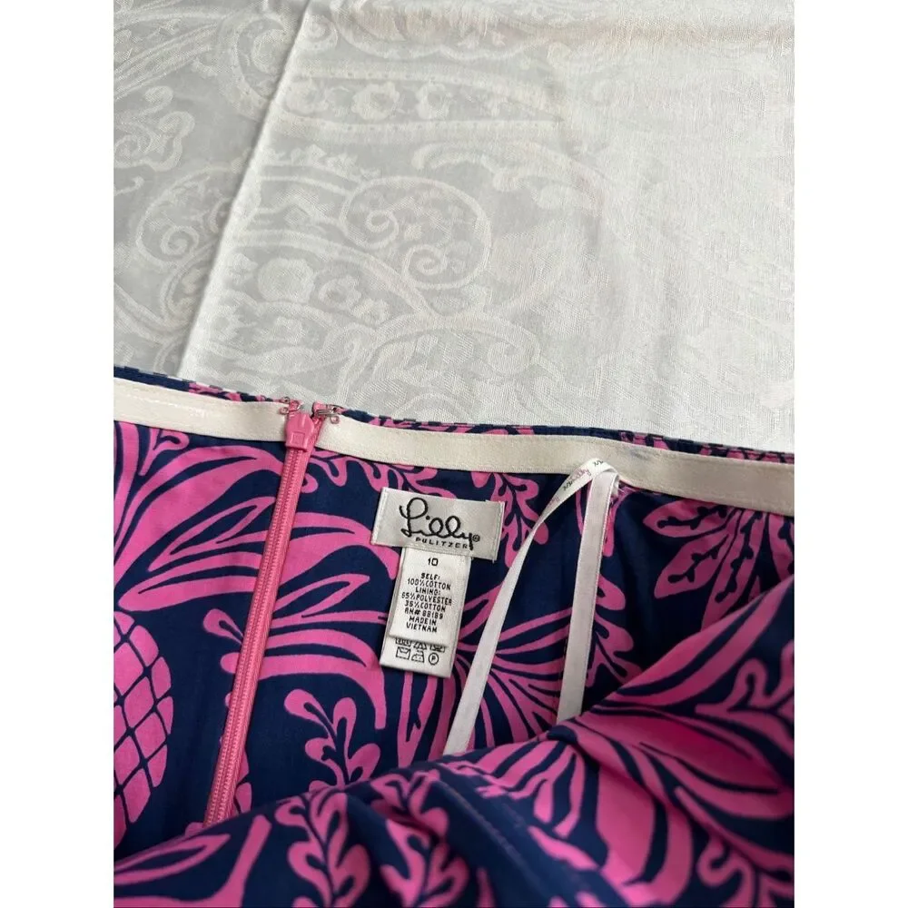 Lilly Pulitzer Originals VTG Pink Blue Strapless Dress Cocktail Resort Size 10 - Picture 5 of 7